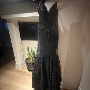 Candy prom dress - Black Sequin Gown
